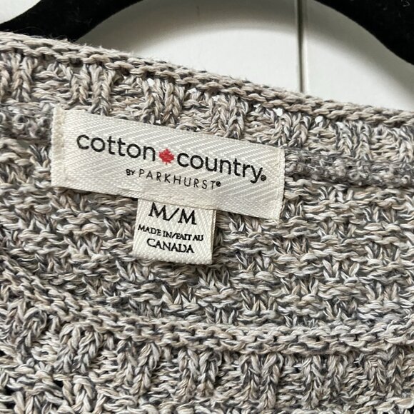 Cotton Country Sweater Womens M Speckled Heathered Knit Oversized Pullover - Picture 2 of 6